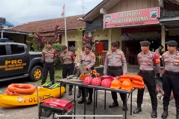 Polresta Banyumas Gelar Apel Kesiapan Hadapi Potensi Bencana Alam