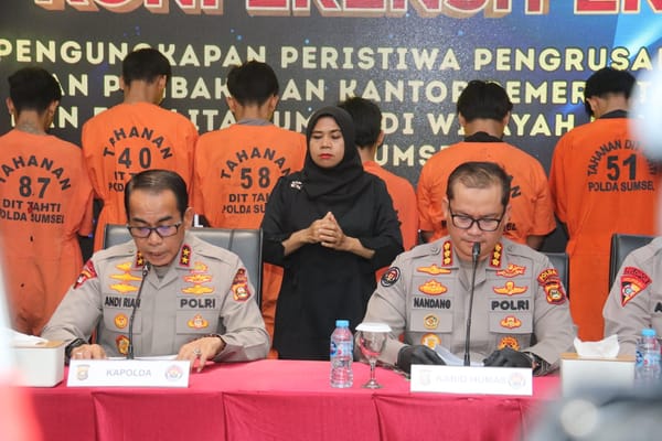 Polda Sumsel Berhasil Ungkap Pelaku Perusakan dan Pembakaran Fasilitas Umum di Palembang