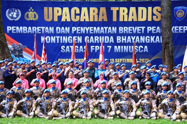 Kadivhubinter Polri Lepas FPU 7 MINUSCA untuk Tugas Perdamaian di Afrika Tengah
