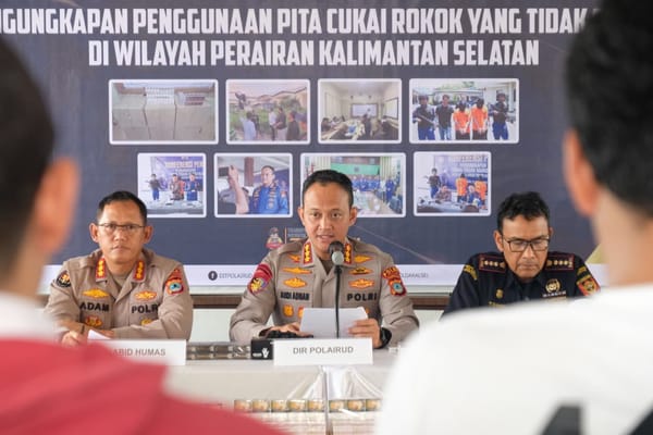 Ditpolairud Polda Kalsel Bongkar Penjualan Rokok Ilegal, 677 Ribu Batang Disita
