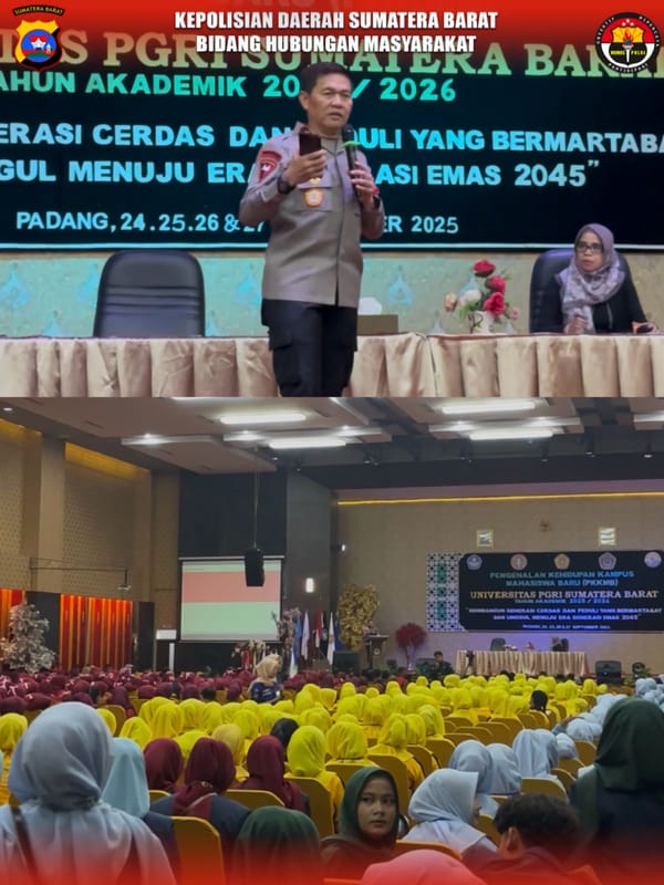 Waka Polda Sumbar Hadiri PPKMB di Universitas PGRI, Tekankan Pentingnya Mahasiswa Jadi Agen Perubahan