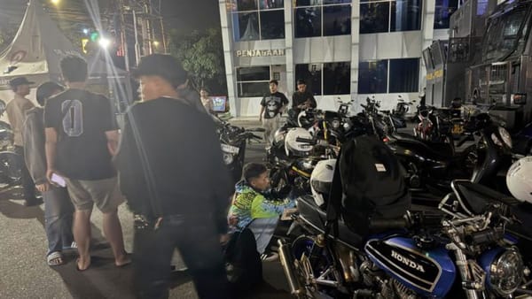 Polresta Malang Kota Amankan 14 Motor Knalpot Bising Saat Patroli Siaga