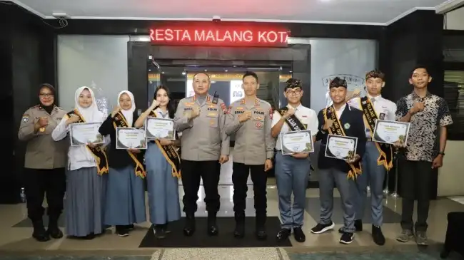 Duta Kamtibmas Tingkat Pelajar Resmi Dikukuhkan, Polresta Malang Kota Persembahkan Juara