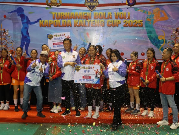 Turnamen Bola Voli Kapolda Kalteng Cup 2025 Resmi Ditutup, Kapolda Puji Atlet Berprestasi