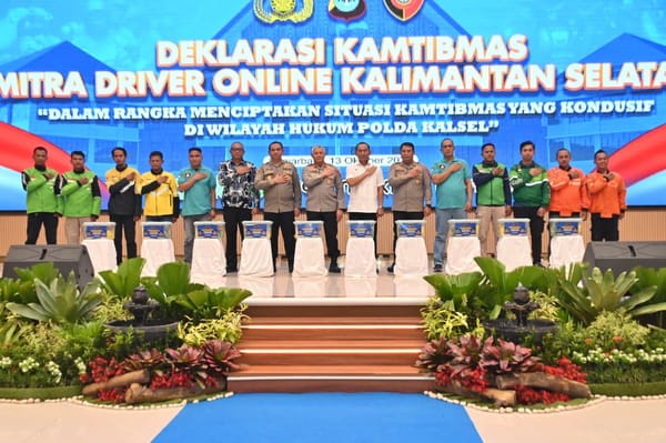 Sinergi Polda Kalsel dan Driver Online, Deklarasi Kamtibmas Digelar Demi Kondusivitas Daerah