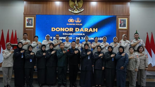 Kabid Kesjas Korbrimob Pimpin Donor Darah Sambut HUT Ke-54 KORPRI Polri 2025