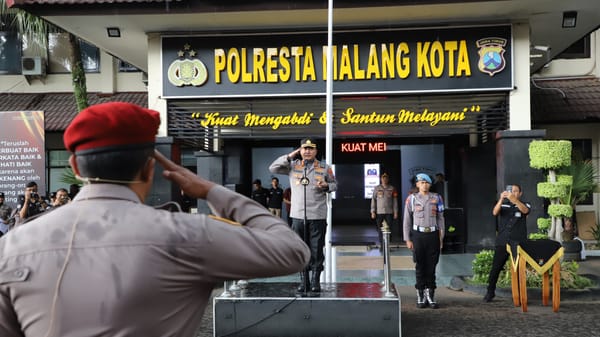 Polresta Malang Kota dan Serikat Buruh Gelar Apel Kebangsaan dan Deklarasi Damai