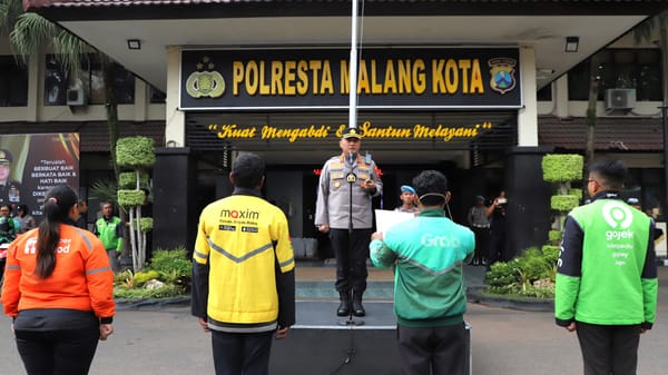 Apel Kebangsaan Polresta Malang Kota: Ojol Kompak Jaga Kondusivitas dan Tolak Anarkisme