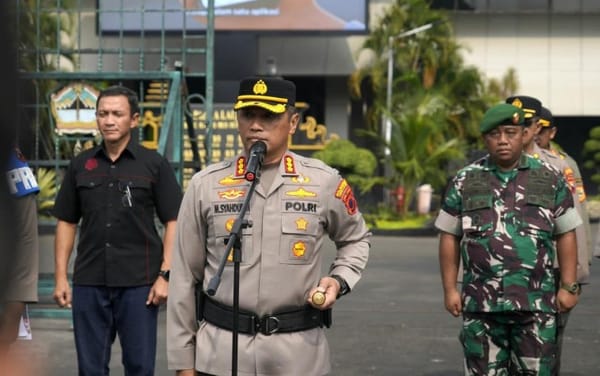 Polrestabes Semarang Turunkan Ribuan Personel Jaga Aksi Unjuk Rasa Mahasiswa Semarang Raya