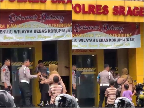 Anggota Polres Sragen Disiram Bensin Emak-emak, Kejadian Viral di Medsos