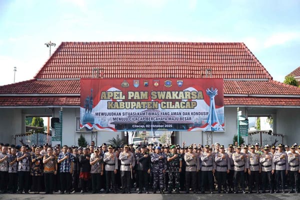 Sinergi Pemkab dan Polresta, Cilacap Laksanakan Apel Pam Swakarsa 2025