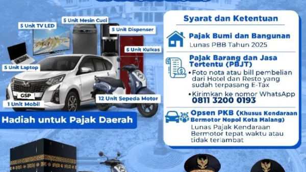Warga Malang Bisa Menang Motor dan Umrah Gratis Lewat Program Bayar Pajak Kendaraan