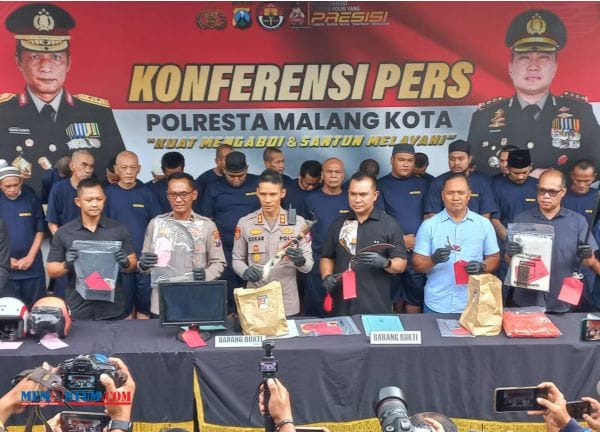 51 Pelaku kejahatan Ditangkap Polresta Malang Kota dalam Operasi Sikat Semeru 2025