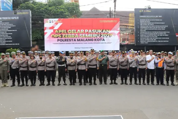 Ops Zebra Semeru 2025, Polresta Malang Kota Perketat Pengawasan demi Keselamatan Berlalu Lintas