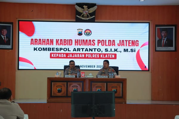 Kabid Humas Polda Jateng Ajak Personel Polres Klaten Lebih Aktif dan Cerdas Berkomunikasi