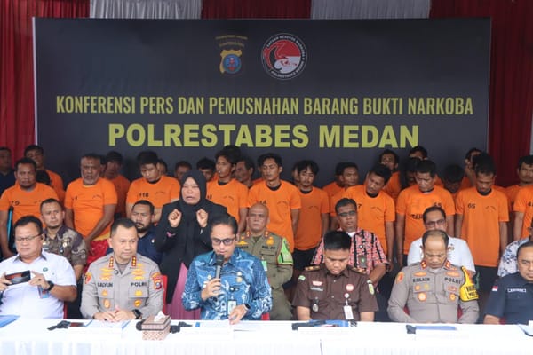 42 Hari Operasi, Polrestabes Medan Sita 60 Kg Sabu dan Tangkap 212 Tersangka