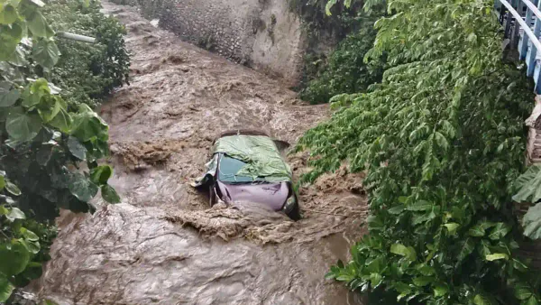 Viral Mobil Ungu “Berenang” di Sungai Kalong Brebes Bikin Geger Warga