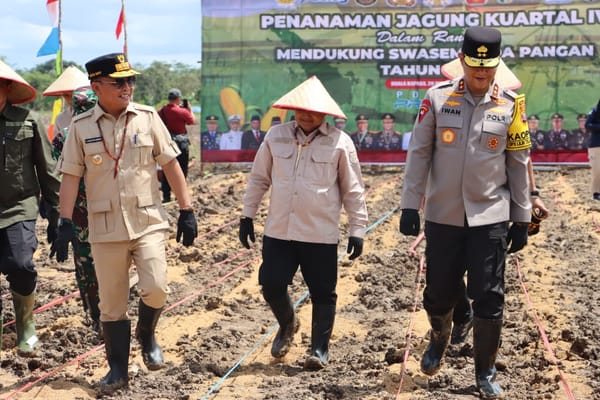 Sinergi Pemprov–Polri, Kapolda Kalteng Bersama Gubernur Tanam Jagung Perdana Dukung Ketahanan Pangan Kapuas