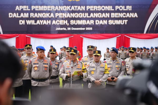 Wakapolri: Polri Berangkatkan 1.500 Personel untuk Penanggulangan Bencana di Aceh, Sumut, dan Sumbar