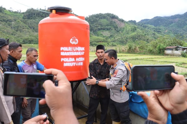 Sumur Bor Bantuan Kapolda Aceh Resmi Beroperasi, Warga Terdampak Bencana Aceh Tengah Kembali Nikmati Air Bersih