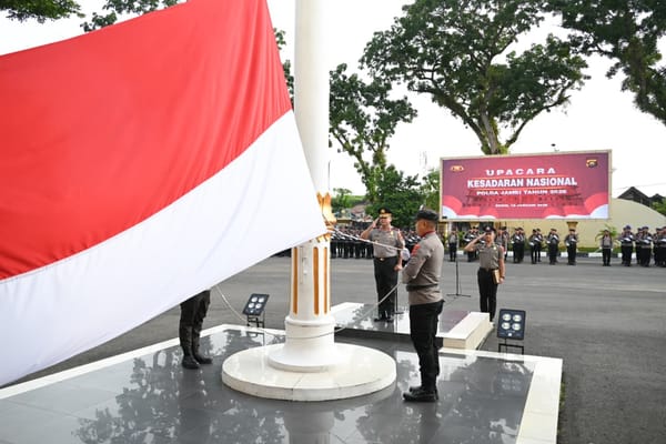 Tingkatkan Semangat Patriotisme, Polda Jambi Gelar Upacara Kesadaran Nasional Awal Tahun 2026