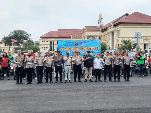 Ditlantas Polda Jambi Rangkul Komunitas Ojol Dukung Kamseltibcarlantas