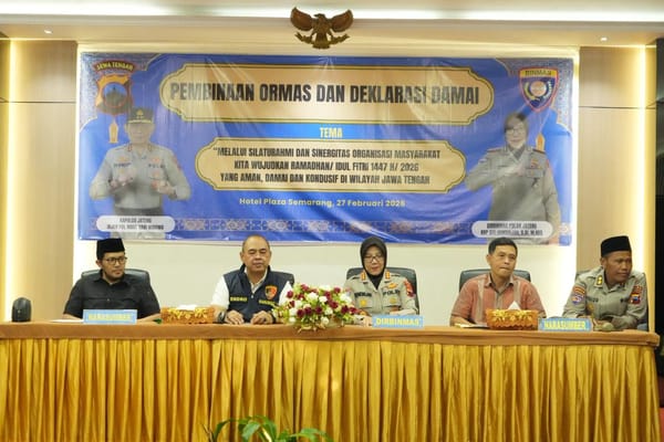 Jelang Lebaran 2026, Polda Jateng Gandeng Ormas Deklarasi Tolak Anarkisme dan Jaga Kondusivitas
