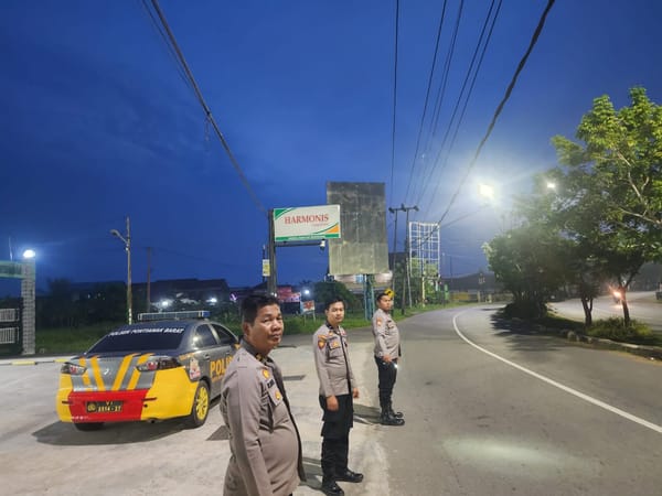 Tekan Aksi Balap Liar, Personel Enggang Polsek Pontianak Barat Intensifkan Patroli Subuh