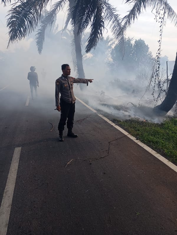 Terik Matahari Picu Kebakaran, Petugas Lakukan Pendinginan Area Terdampak