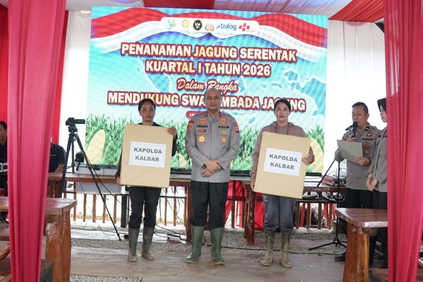 Dorong Ketahanan Pangan, Kapolda Kalbar Tanam Jagung Bersama di Landak