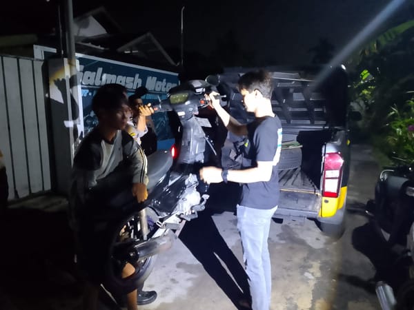 Dugaan Pesta Lem Terbongkar, Sebuah Motor Ditemukan Tanpa Pemilik