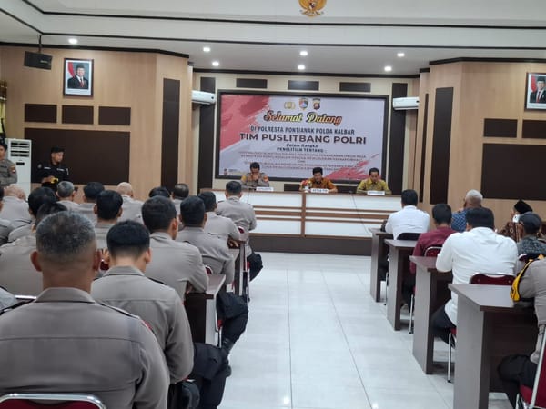 Puslitbang Polri Dalami Optimalisasi Almatsus Dalmas melalui Penelitian di Polresta Pontianak