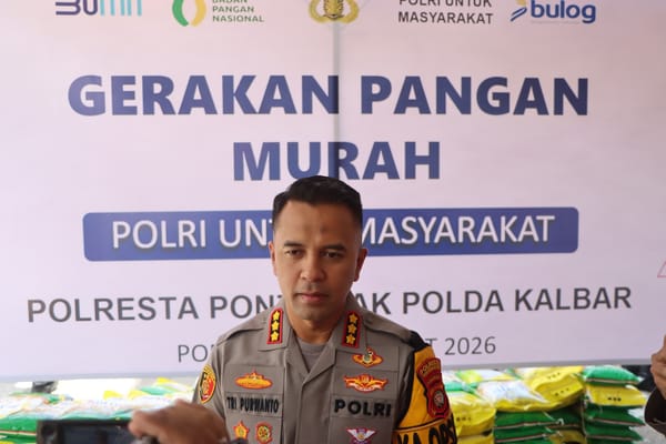 Gerakan Pangan Murah Polresta Pontianak Diserbu Warga, 2 Ton Beras SPHP Habis