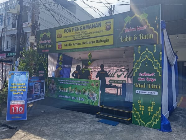 Polresta Pontianak Siagakan 6 Pos Pengamanan dan 1 Pos Terpadu Sambut Idul Fitri 1447 H