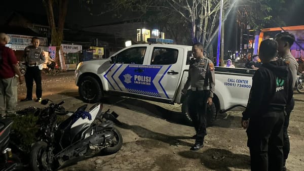 Laka Lantas di Depan Pasar Rakyat, Piket Pos Pam Tanjung Raya Timur 70 Langsung Turun Tangan