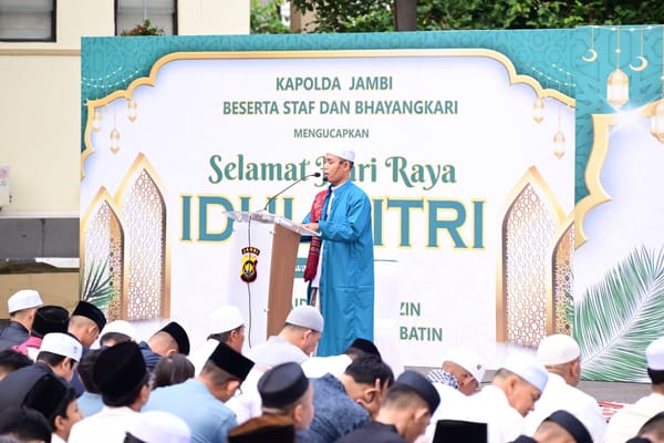 Shalat Idul Fitri 1447 H di Polda Jambi Berlangsung Tertib dan Penuh Kekhusyukan