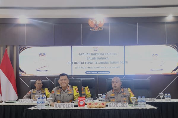 Kapolda Kalteng Tekankan Kesiapan Operasi Ketupat Telabang 2026 Saat Beri Arahan Pengamanan Idul Fitri di Polres Barut