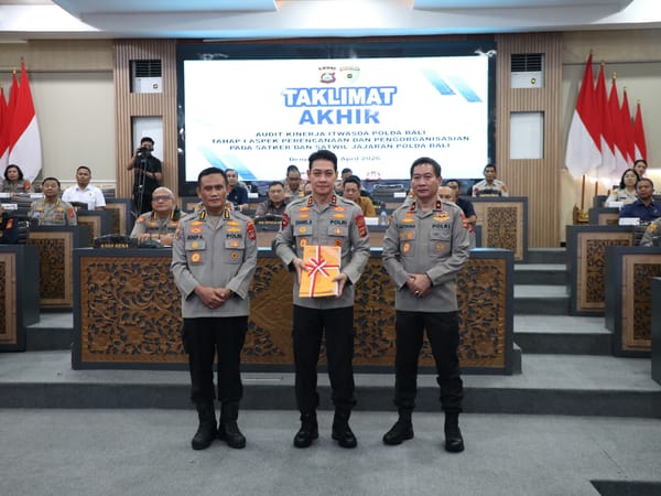 Kapolda Bali Resmi Menutup Taklimat Akhir Audit Kinerja Itwasda Polda Bali Tahap I T.A. 2026