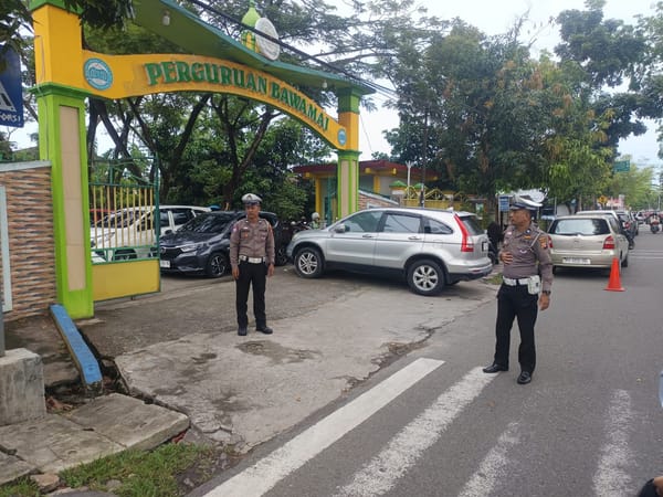 Personel Lantas Polsek Pontianak Kota Amankan Lomba Kreativitas Anak RA, Kegiatan Berjalan Lancar