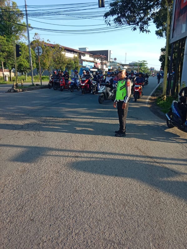 Polsek Pontianak Utara Gelar Ploting Point Pagi, Fokus Jaga Kelancaran Arus Lalu Lintas