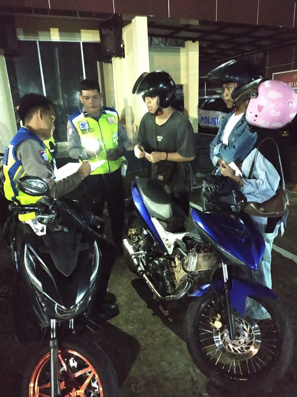 Operasi Malam Minggu, 45 Kendaraan Berknalpot Brong Diamankan Satlantas Polresta Pontianak