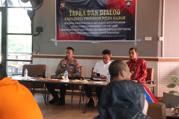 Kapolresta Pontianak dan Forkopimda Gelar Dialog dengan Serikat Pekerja Jelang May Day 2026