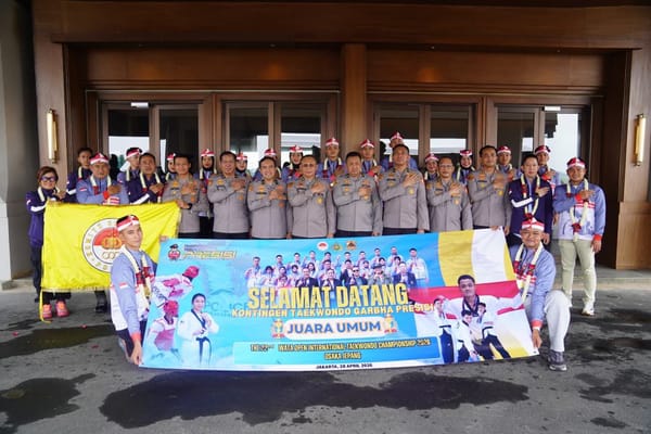 As SDM Kapolri Sambut Hangat Kontingen Taekwondo Garbha Presisi Usai Raih Juara Umum WATA Championship 2026