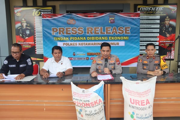 Polres Kotim Ungkap Kasus  Tindak Pidana Bidang Ekonomi Penyalahgunaan Pupuk Bersubsidi