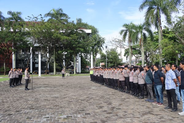 Jelang Aksi Unjuk Rasa SPARKA, Kapolresta Pontianak Pimpin Apel Pengamanan