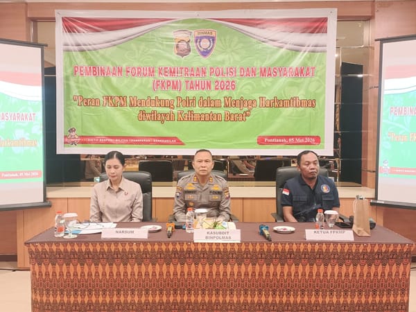 Sat Binmas Polresta Pontianak Hadiri Pembinaan FKPM Tahun 2026 di Pontianak