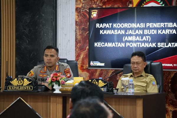 Polresta Pontianak Gelar Rapat Koordinasi Penertiban Kawasan Jalan Budi Karya (Ambalat)