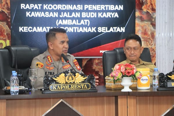 Polresta Pontianak Koordinasikan Penertiban Kawasan Jalan Budi Karya untuk Ciptakan Ketertiban Umum