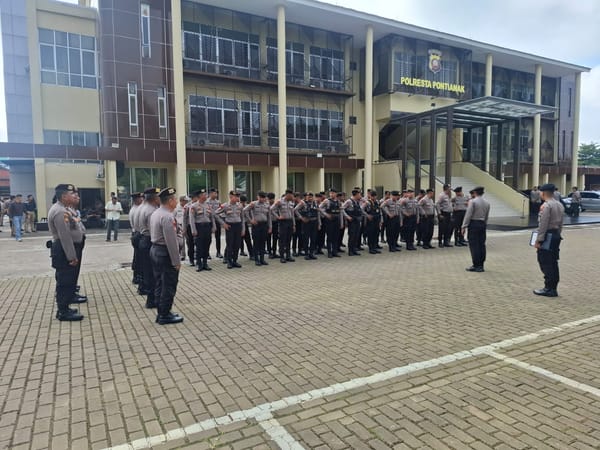 Pastikan Penampilan dan Kerapian Anggota, Sat Samapta Polresta Pontianak Gelar Pemeriksaan Gampol