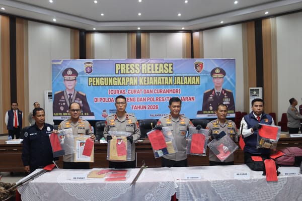 233 Tersangka Ditangkap, Polda Kalteng Berhasil Bongkar 121 Kasus Kejahatan Jalanan